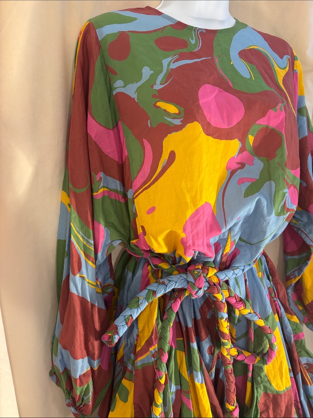 Rhode Ella Abstract Print Mini Dress with Braided Tie - Picture 2 of 11
